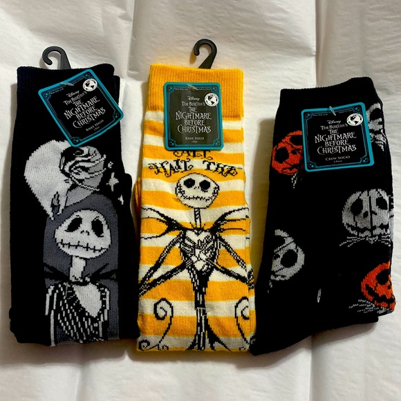 Disney Tim Burtons The Nightmare Before Christmas crew and knee high socks - Picture 1 of 4